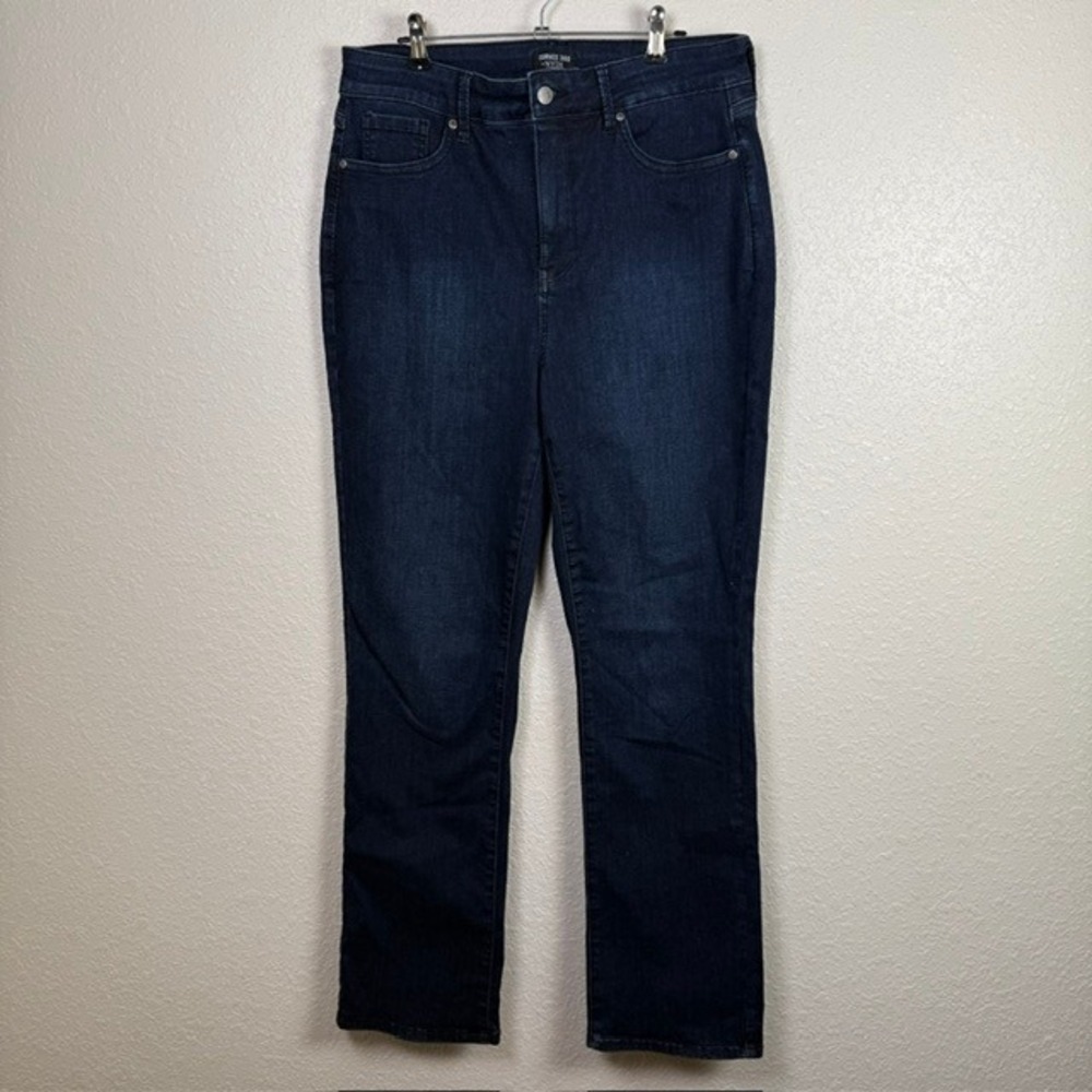 NYDJ Curves 360 Marilyn Straight Leg Jeans Underground Wash Blue Size 10